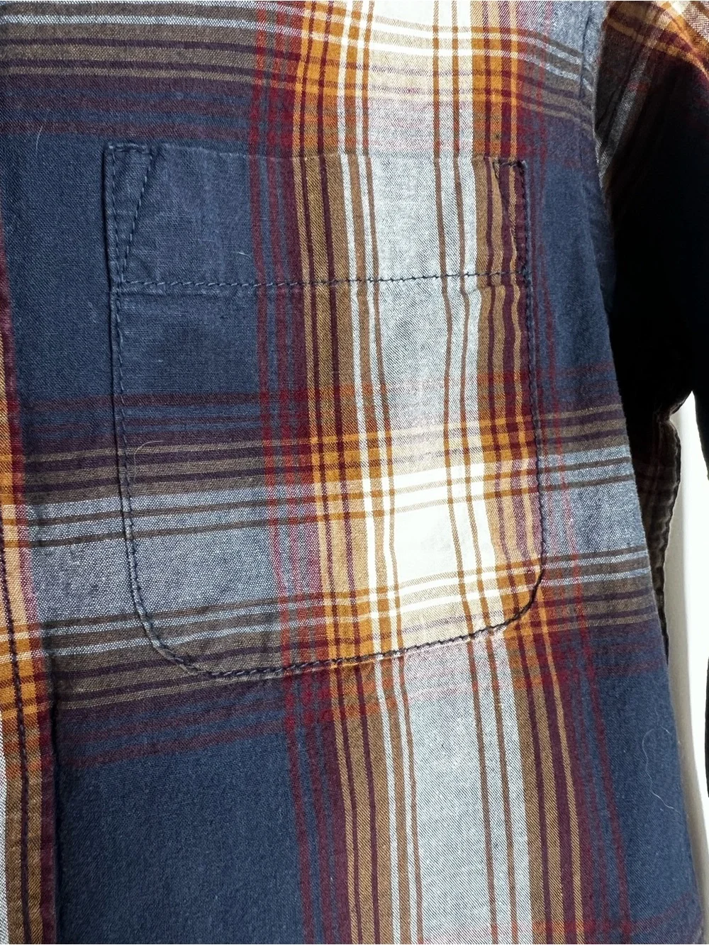Kids Old Navy Plaid Button-Up Shirt - Navy & Brown